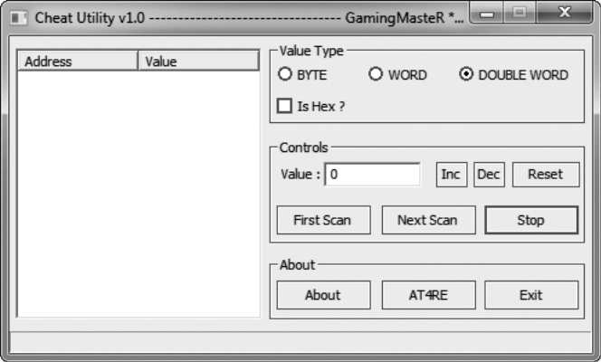 图 2-7 Cheat Utility 界面